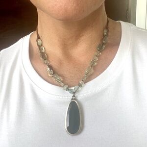 Silpada Blue Green & Sterling Silver  Necklace